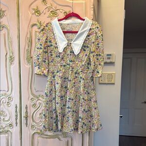 Gorgeous floral collar springtime flirty dress